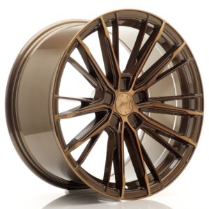 Bronze glossy car alloy wheel with intricate multi-spoke design, shown at an angle on a white background