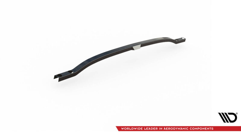 Long curved carbon-fiber aerodynamic component (aerodynamic wing/strake) with mounting ends, shown against a white background; brand logo visible in bottom right.