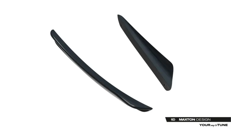 Dark designer sunglasses with curved arms, Maxton Design branding visible in the bottom-right corner