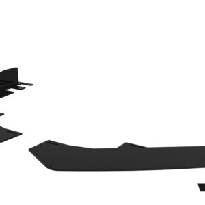 Two black curved automotive aero parts with mounting slots, shown from an angle; Maxton Design branding visible on the right edge.