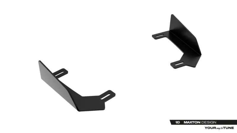 pol_po_Front-Flaps-Flaps-Toyota-GR-Yaris-Mk4-Facelift-23785_3webp - OPSHOLDERS Three black metal mounting brackets with slotted tabs on a white background.