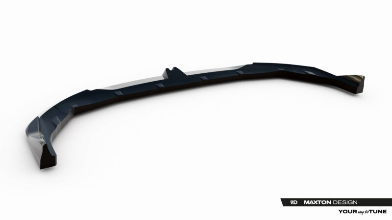 Curved car spoiler or aero wing, dark glossy finish, designed to attach to a vehicle for improved aerodynamics.