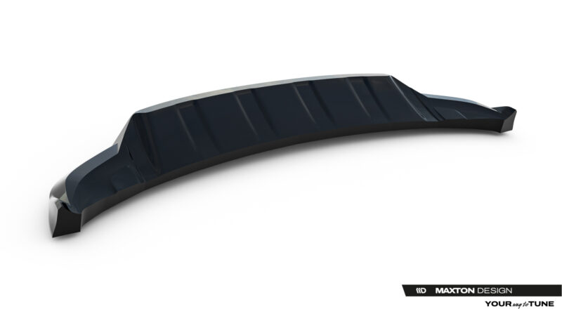 pol_po_Front-Splitter-Land-Rover-Range-Rover-Sport-Mk2-Facelift-23831_1jpg - OPSHOLDERS Curved black rear car spoiler with aerodynamic ridges, shown in a studio on a white background, side view