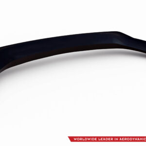 Dark curved aerodynamic component displayed on a white background, with a logo in the bottom-right corner and a red slogan bar reading 'Worldwide Leader in Aerodynamic Components'.