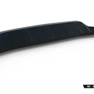 Curved black car spoiler against a white background, a rear aerodynamic wing with Maxton Design branding visible in the corner.