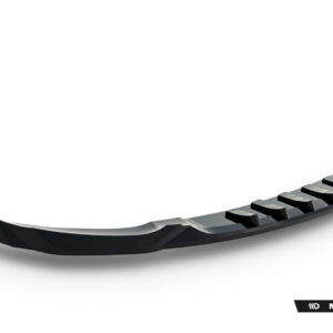Curved black automotive aero part with ribbed inner surface, shown against white background, Maxton Design logo at bottom right.