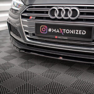 Close-up of an Audi S5 front with the four-ring grille, S5 badge, and a black plate reading #MAXTONIZED.