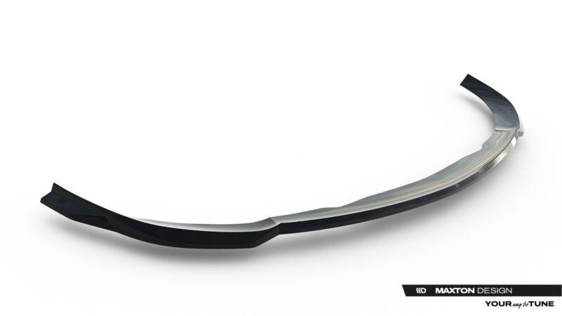 Abstract curved metallic ribbon across a white background with the Maxton Design logo in the bottom-right corner, plus slogan text.
