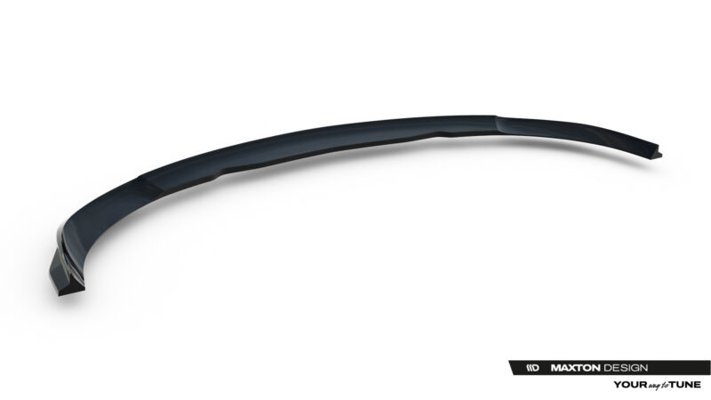 Curved, glossy black automotive trim piece shown against a white background, with Maxton Design branding in the corner (likely a spoiler/aero part).