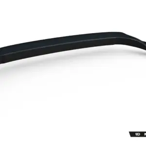Close-up of a sleek, curved black eyewear frame (sunglasses) against a white background, with a Maxton Design watermark in the bottom-right corner.