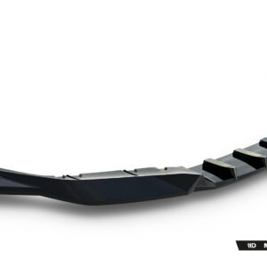 Abstract curved metallic strip design sweeping across a white background with Maxton Design logo in the bottom-right.