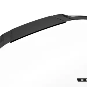 Curved carbon‑fiber car spoiler/wing blade with Maxton Design branding in the corner, shown against a white background.