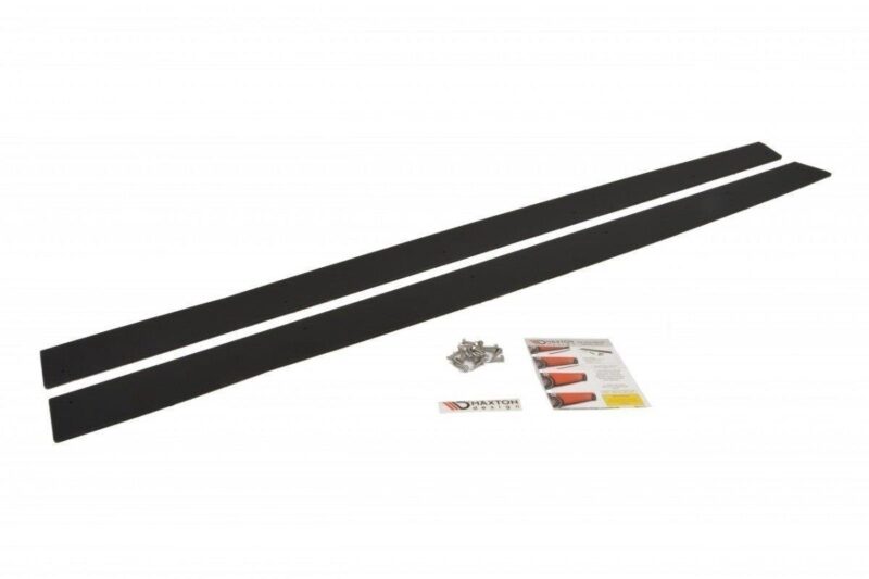 Pair of long black mounting rails with hardware and instruction sheet for installation