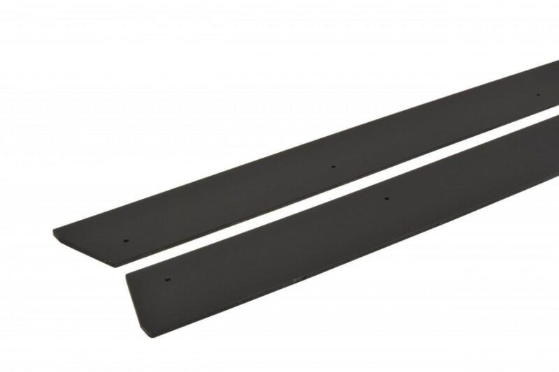 Two long black metal strips with small mounting holes, laid diagonally on a white background.