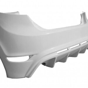 White plastic car bumper cover (front end) with contour lines and vent slots