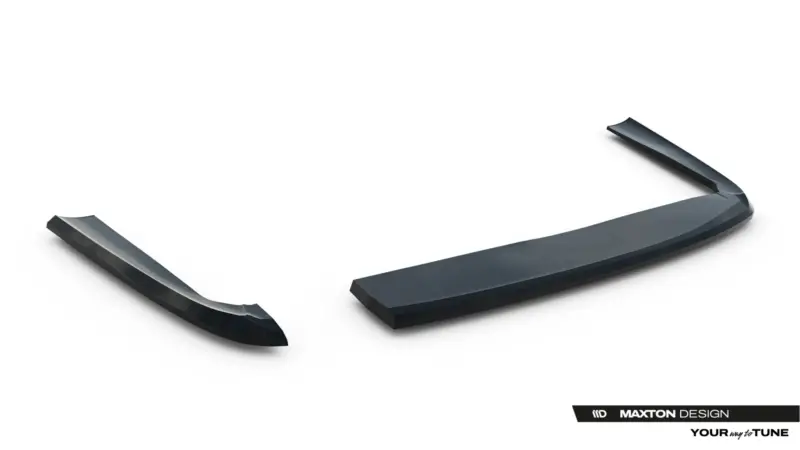pol_po_Rear-Side-Splitters-BMW-M3-3-M-Pack-Coupe-Cabrio-E36-23876_5webp - OPSHOLDERS Abstract curved black metal strips on a white background with Maxton Design watermark in the bottom-right corner, banner-style design.
