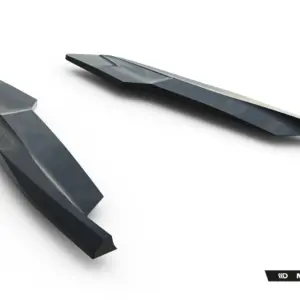 Three dark grey car aero fins/spoilers laid diagonally on a white background, with Maxton Design branding at bottom right.