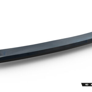 Long dark metallic car aero lip piece shown at an angle on a white background, with Maxton Design branding in the corner.