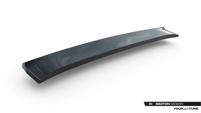 pol_po_Rear-Splitter-for-Volkswagen-Jetta-GLI-Mk7-Facelift-2-23931_3jpg - OPSHOLDERS Curved metallic car spoiler piece photographed at an angle with Maxton Design branding in the lower right corner.