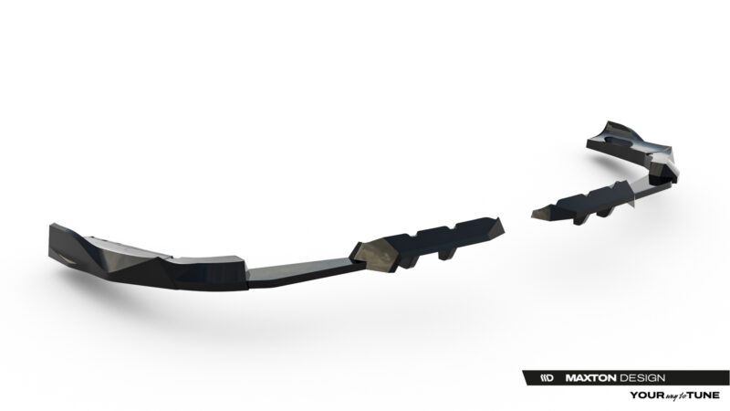 pol_po_Rear-Splitter-with-vertical-bars-BMW-X3-M50-G45-23898_4jpg - OPSHOLDERS Abstract black geometric bar shapes forming a curved line across a white background, with a Maxton Design logo in the bottom-right corner.