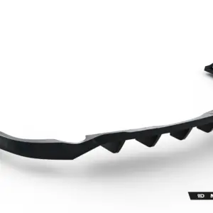 Curved black automotive diffuser with finned underside shown against a white background, Maxton Design branding in the corner.