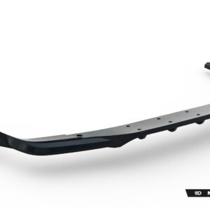 Curved metallic car underbody panel with bolt holes, photographed on white background; Maxton Design watermark visible at bottom right.