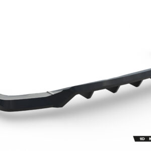 3D-rendered dark gray automotive rear spoiler viewed from the side, set against a white background with Maxton Design branding.