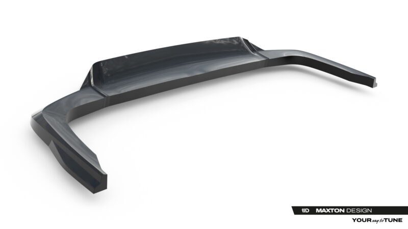 Black automotive body kit side skirt/air dam piece, shown isolated on a white background (Maxton Design branding in corner).