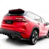 pol_po_Rear-Splitter-with-vertical-bars-Skoda-Kodiaq-RS-Mk2-23912_8webp - OPSHOLDERS Red ŠKODA SUV viewed from the rear-right, showing distinctive taillights and rear bumper edge.