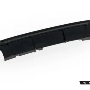 Glossy black car body kit side sill with mounting clips, photographed at an angle and brand visible in the corner.