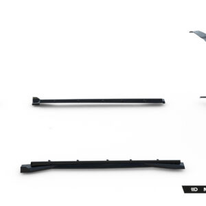Disassembled curved automotive trim pieces arranged in a rough circle on a white background, with Maxton Design logo in the corner.