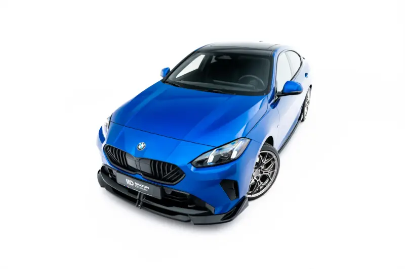 pol_po_Set-of-Splitters-BMW-2-M-Pack-Gran-Coupe-F74-23856_1webp - OPSHOLDERS Blue BMW sports car photographed from a high front-right angle on a white background.