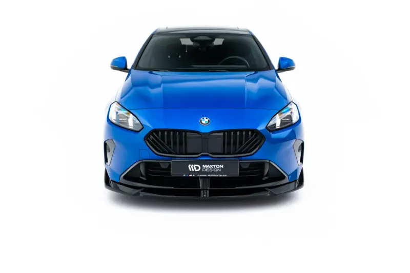pol_po_Set-of-Splitters-BMW-2-M-Pack-Gran-Coupe-F74-23856_10webp - OPSHOLDERS Front view of a bright blue car facing the camera, showing its grille, headlights, and BMW logo on a white background