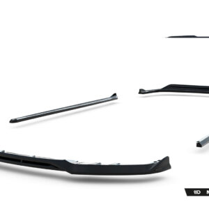 Detached chrome car bumper pieces floating on a white background, with Maxton Design branding at the bottom right.