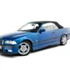 pol_po_Set-of-Splitters-BMW-M3-3-M-Pack-Coupe-Cabrio-E36-23878_11webp - OPSHOLDERS Blue BMW convertible with a black soft top, angled front-left view on white background (car branding visible).