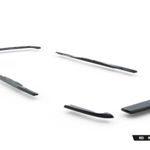 Disassembled windshield wiper blades spread out on a white background, with Maxton Design branding in the corner.
