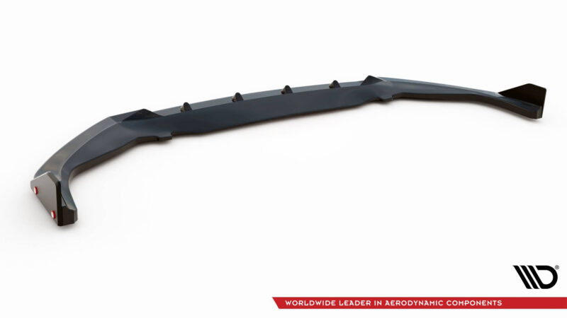 Curved aerodynamic wing component with mounting tabs along its top, shown on a white background with the company logo in the bottom-right corner.