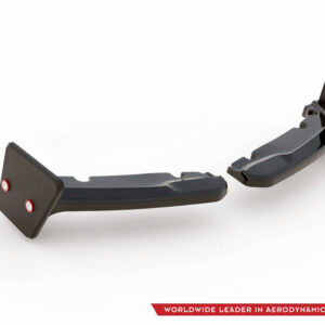 Split aerodynamic component with curved dark gray arms and end plates, shown on a white background; VD branding in the lower-right corner.