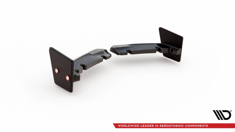 Modular black aerodynamic fairings connected end-to-end in a curved, segmented beam.