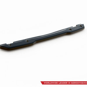 Dark gray aerodynamic component/wing with mounting slots shown on a white background (product shot). Bottom-right shows a logo.