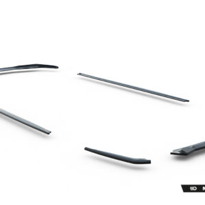 Set of windshield wiper blades in different sizes on a white studio background.
