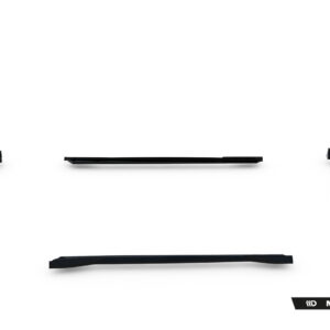 Disassembled automotive aero parts arranged around a white background, with Maxton Design branding in the bottom-right corner.