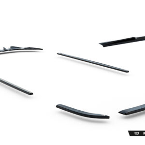 Group of windshield wiper blades floating in a white background, with Maxton Design branding visible in the corner.