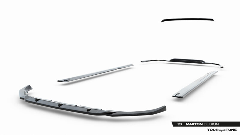 pol_po_Set-of-Splitters-Volvo-V60-R-Design-Mk3-23996_5jpg - OPSHOLDERS Set of chrome and black automotive body kit parts laid out on a white background, ready for assembly (Maxton Design).