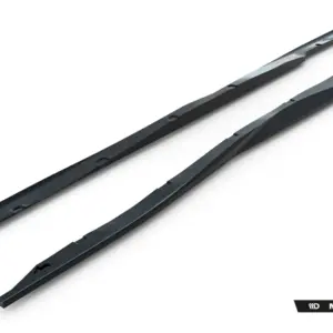 Two long black rail components with mounting notches, angled across a white background (Maxton Design product).