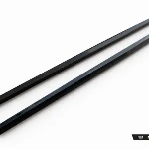 Two black rectangular bars diagonally positioned on a white background, with Maxton Design branding in the bottom-right corner.