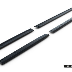 Four black metal rails laid diagonally on a white background, part of a Maxton Design tuning kit.