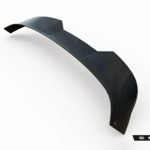 Curved glossy black strip on a white background, part of a sleek product design with Maxton Design branding in the corner.