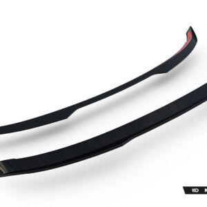 Black curved car spoiler extending across the bottom-right, with Maxton Design branding visible at the edge.