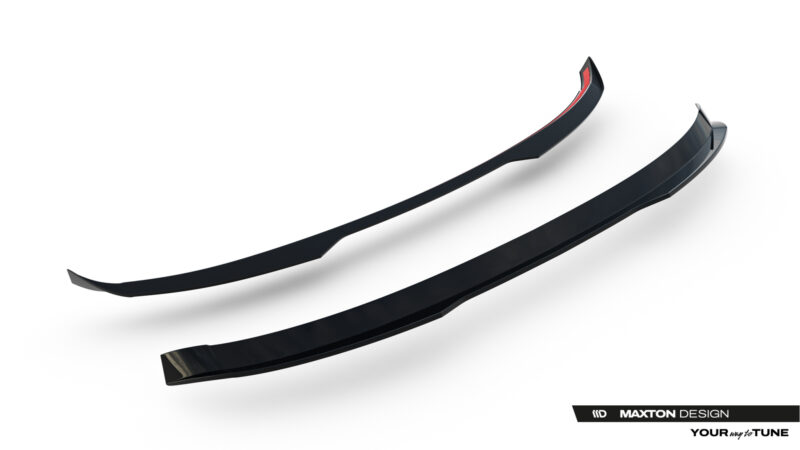 Black curved car spoiler extending across the bottom-right, with Maxton Design branding visible at the edge.